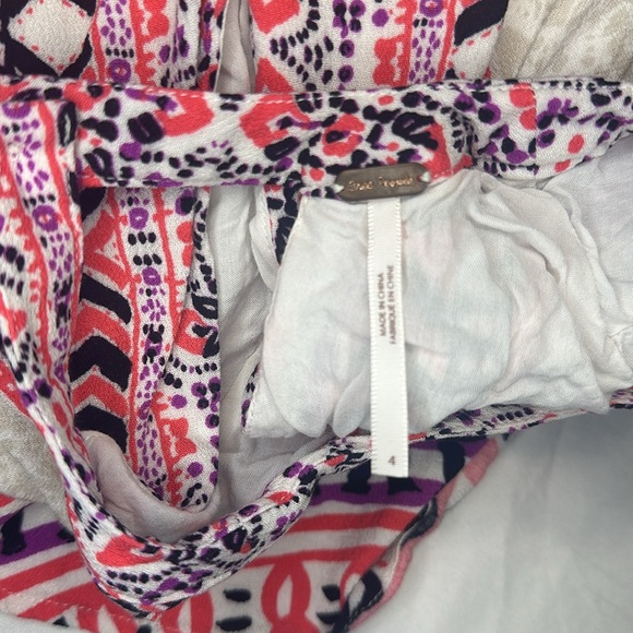 Free People Dress Sz 4 Tegan Bohemian Long Sleeve Multicolor Boho - Picture 10 of 10